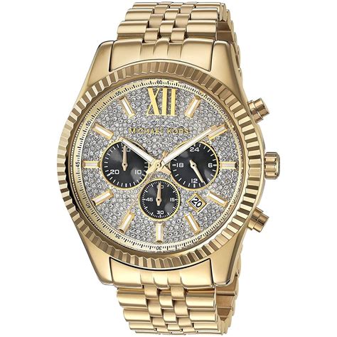 michael kors men's lexington gold tone watch mk8494|michael kors lexington gold tone.